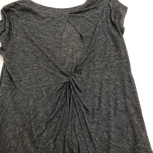Athleta Heather grey short sleeved open back tee